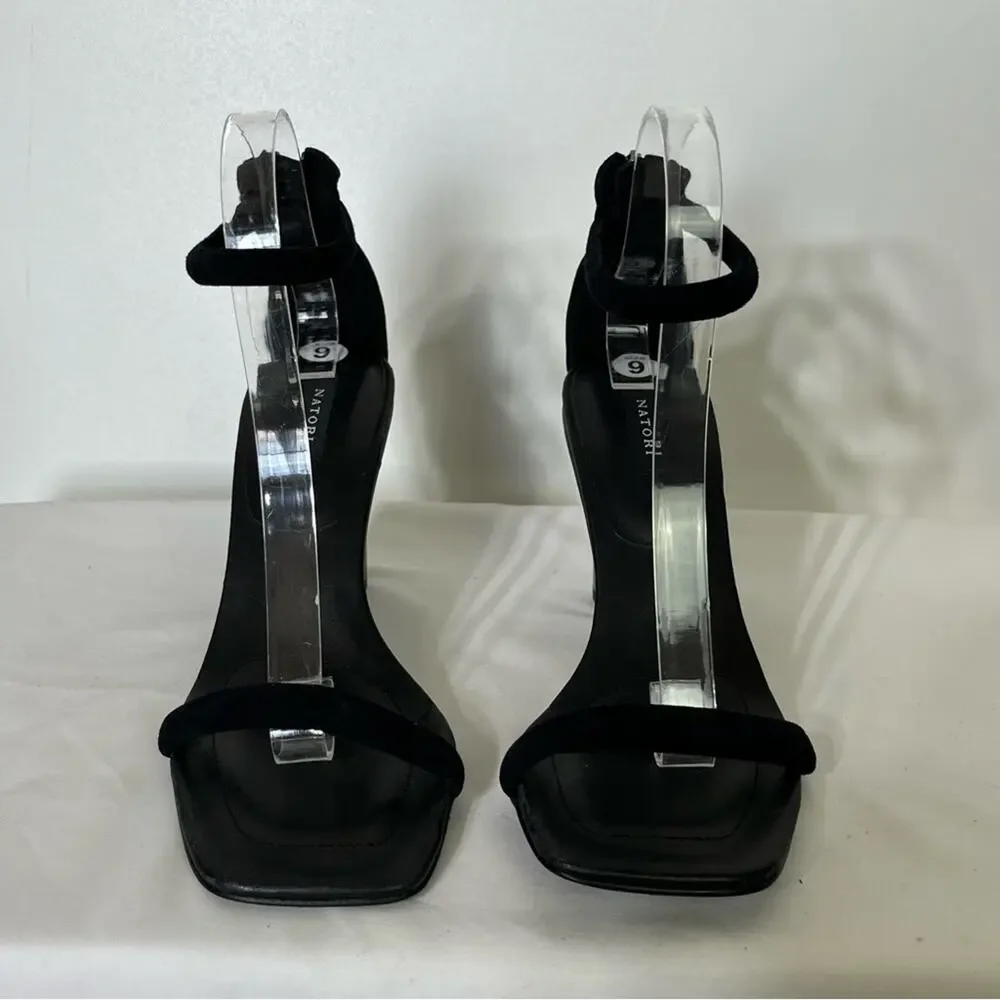 NATORI Glow Suede Black Sandal Size 9 EUC - Picture 3 of 8